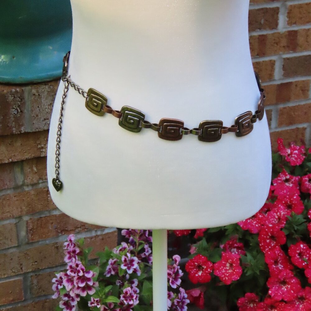 Tri-Color metal adjustable belt